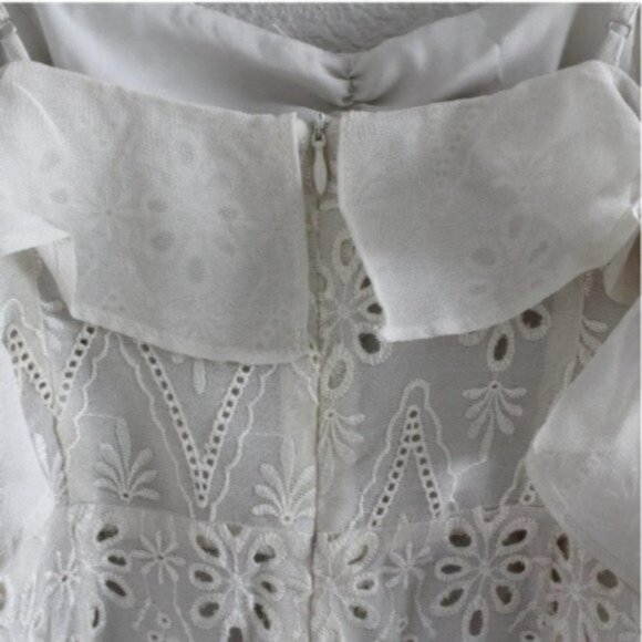 ASTR Cream Allover Tonal Embroidered Kristin Dress Size L - Picture 7 of 8